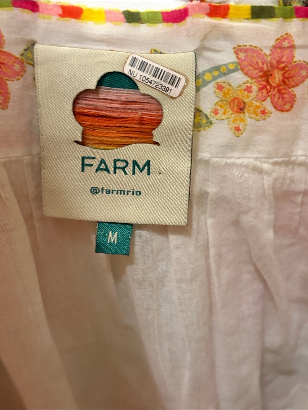FARM Rio Macaw Bloom Tie-Strap Tiered Floral Print Mini Dress Size M - Picture 2 of 12